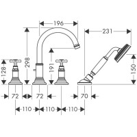 Смеситель на борт ванны Axor Montreux 16544000