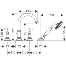 Смеситель на борт ванны Axor Montreux 16544000