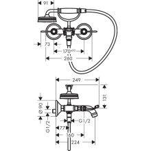 Смеситель для ванны Axor Montreux 16551000