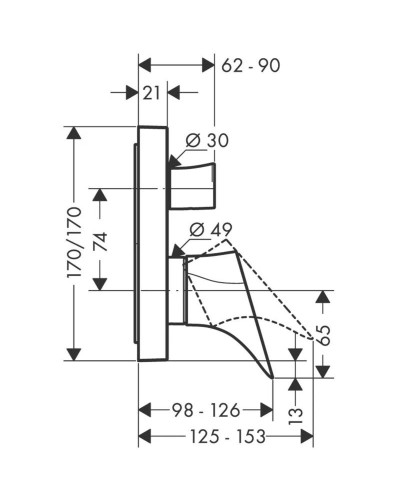 Смеситель для ванны Axor Starck Organic 12416000