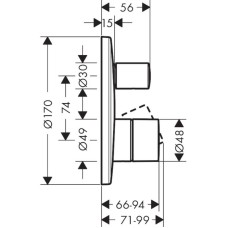Смеситель для ванны Axor Uno 45405000