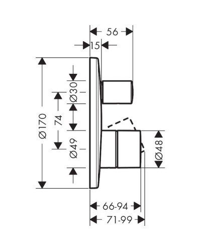 Смеситель для ванны Axor Uno 45405000
