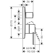 Смеситель для ванны Axor Uno 38426000