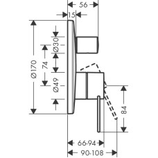 Смеситель для ванны Axor Uno 38426000
