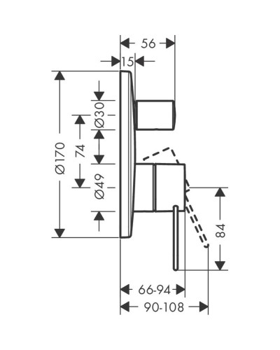 Смеситель для ванны Axor Uno 38426000