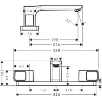 Смеситель на борт ванны Axor Urquiola 11436000