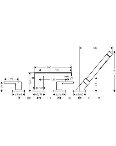 Смеситель на борт ванны Axor MyEdition 47430600