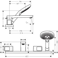 Смеситель на борт ванны Axor Urquiola 11445000