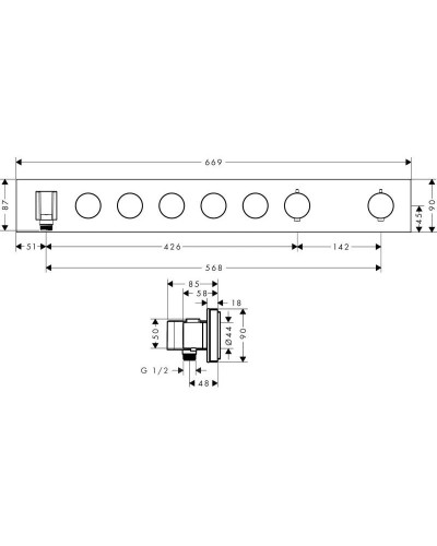 Термостат для ванны Axor ShowerSolutions 18358000