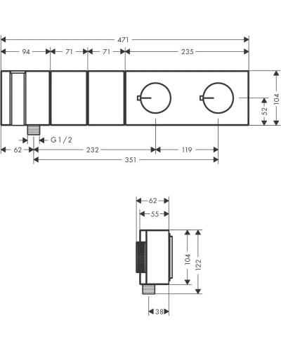 Термостат для ванны Axor Edge 46700000