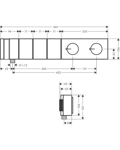 Термостат для ванны Axor Edge 46711000