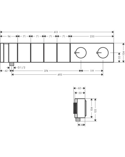 Термостат для ванны Axor Edge 46720000