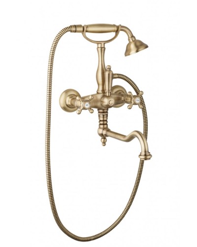 Смеситель для ванны с поворотным изливом с ручным душем, шлангом 150 см CEZARES GOLF-VDF-02-M