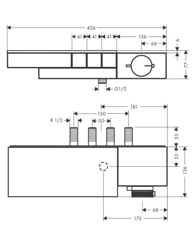 Термостат для ванны Axor Edge 46140000
