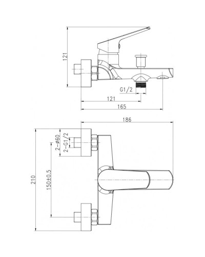 Смеситель для ванны Cersanit Flavis A63035