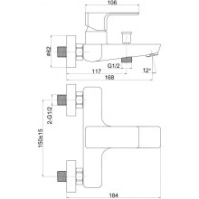 Смеситель для ванны Cersanit Geo A63040