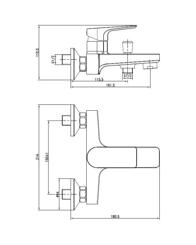 Смеситель для ванны Cersanit Nature A63064