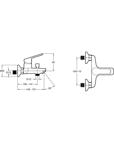Смеситель для ванны Jacob Delafon Aime E29871-BL
