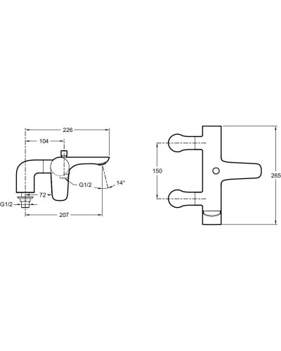Смеситель на борт ванны Jacob Delafon Aleo E72283-CP