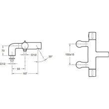Термостат на борт ванны Jacob Delafon Cuff E98300-CP