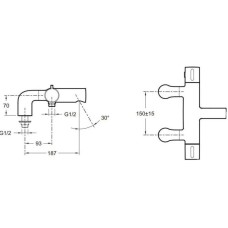 Термостат на борт ванны Jacob Delafon Cuff E98300-CP