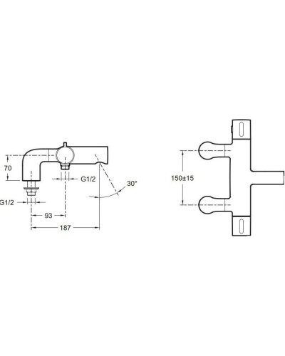 Термостат на борт ванны Jacob Delafon Cuff E98300-CP