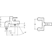 Смеситель на борт ванны Jacob Delafon Cuff E37043-CP