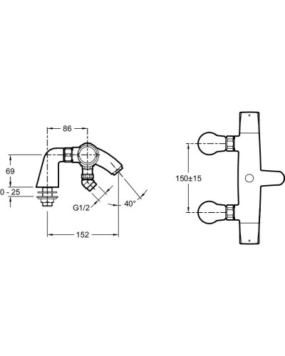 Смеситель на борт ванны Jacob Delafon Elevation E18875-CP