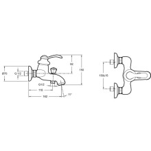 Смеситель для ванны Jacob Delafon Fairfax E71090-CP