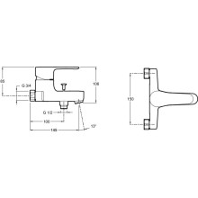 Смеситель для ванны Jacob Delafon July E16031-4-CP