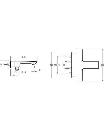 Термостат для ванны Jacob Delafon Stance E9103-CP