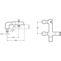Смеситель на борт  ванны Jacob Delafon Toobi E8964-CP