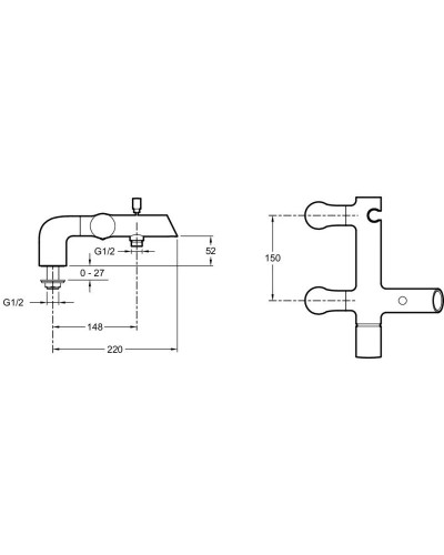 Смеситель на борт  ванны Jacob Delafon Toobi E8964-CP