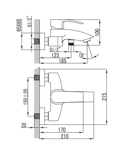 Смеситель для ванны IDDIS Vane VANSB00i02WA
