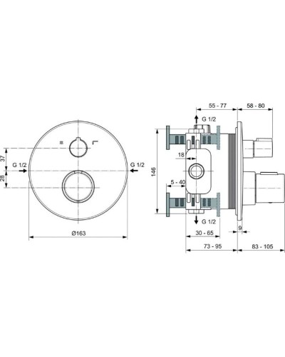 Термостат для ванны Ideal Standard Ceratherm T100 A5814XG
