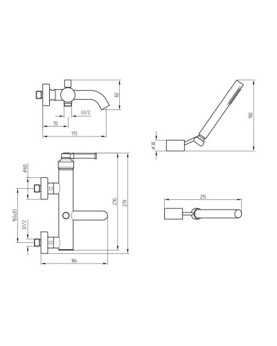 Смеситель для ванны Migliore Ermitage Mini 31416