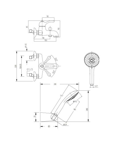 Смеситель для ванны Migliore Grazia 29691