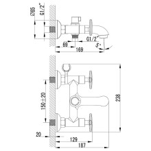 Смеситель для ванны Lemark Plus Spirit LM1912C Хром