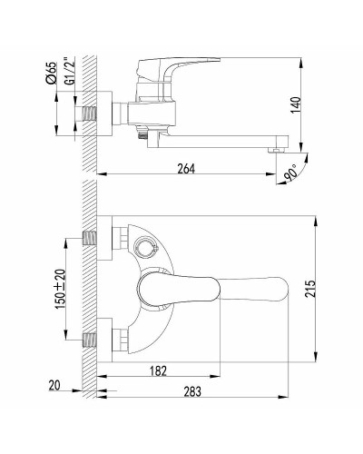 Смеситель для ванны Lemark Shift LM4314C универсальный Хром