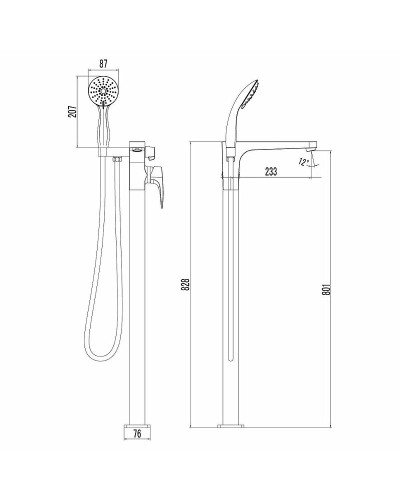 Смеситель для ванны Lemark Shift LM4344C Хром