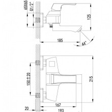 Смеситель для ванны Lemark Unit LM4514C Хром