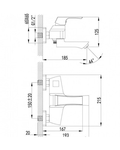 Смеситель для ванны Lemark Unit LM4514C Хром