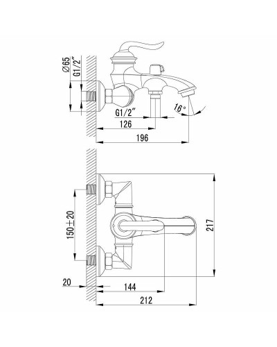 Смеситель для ванны Lemark Brava LM4712G Золото