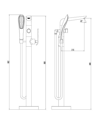 Смеситель для ванны Lemark Melange LM4944CW Белый Хром