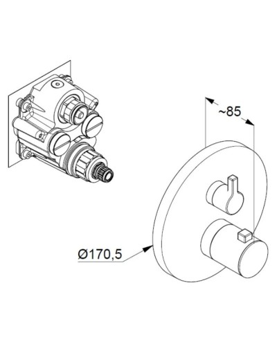Термостат для ванны Kludi Nova Fonte Puristic 208303915