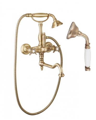 Смеситель для ванны с поворотным изливом с ручным душем, шлангом 150 см CEZARES LORD-VDF-02-Bi