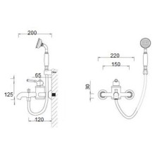 Смеситель для ванны Bronze De Luxe Perse TB9055-OR