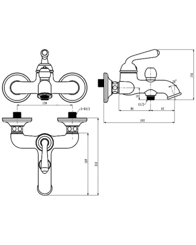 Смеситель для ванны Felice 0540 cromo 19.2x21 см