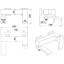 Смеситель для ванны Felice 2040 nichel 19.6x24 см