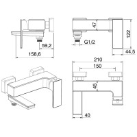 Смеситель для ванны Felice 3040 B cromo bianco 15.9x21 см